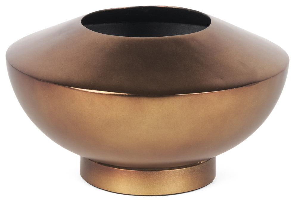 Quiana Medium Textured Gold Metal Vase