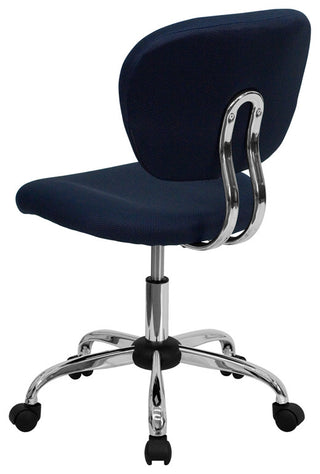 Mid-Back Navy Mesh Swivel Task Chair, Chrome Base