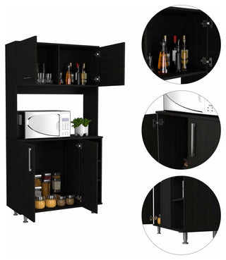 Colorado Multipurpose Pantry Cabinet with Open Counter & Three Open Shelves