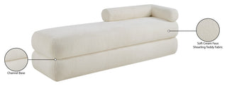 Kennedy Upholstered Bench, Cream, Teddy Fabric