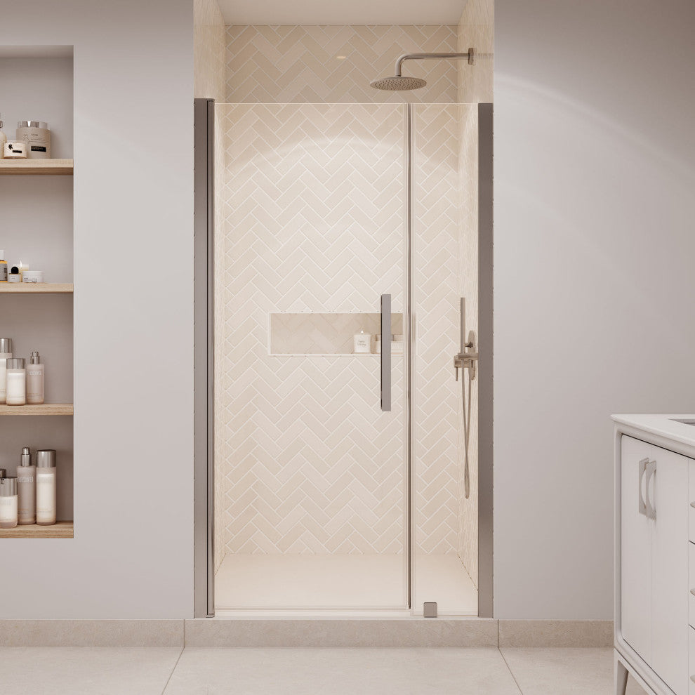 Pasadena 41 7/16-43 3/8"Wx72"H Alcove Pivot Shower Satin Nickel