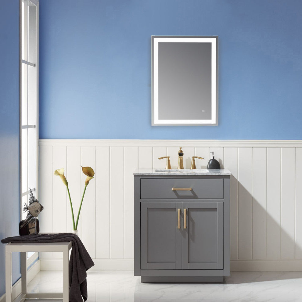 Genova 24" Rectangle Frameless Modern LED Bathroom Vanity Mirror