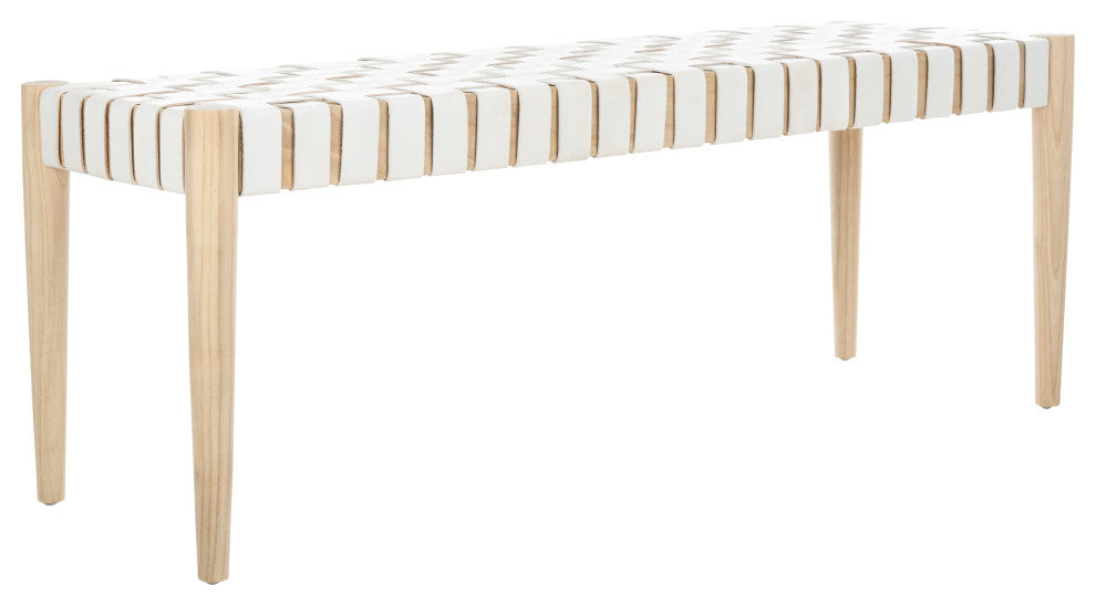 Safavieh Amalia Leather Weave Bench