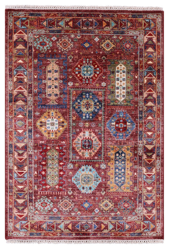 4' 1" X 5' 9" Fine Turkmen Ersari Hand Knotted Wool Rug - Q12765
