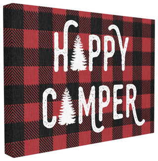 "Happy Camper Red Black" 16x20, Stretched Canvas Wall Art