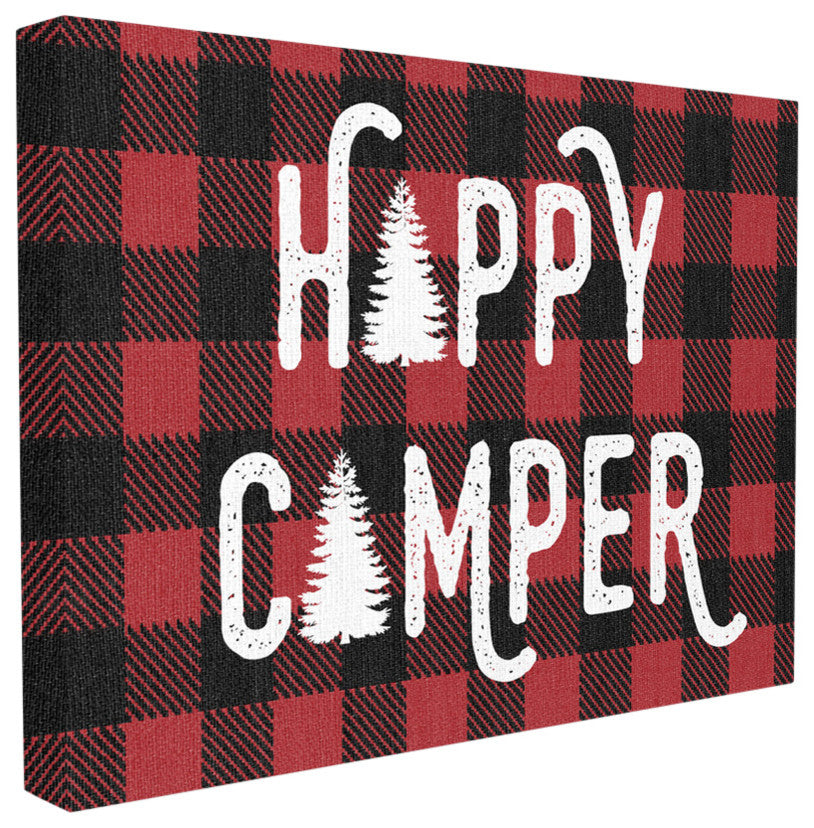 "Happy Camper Red Black" 16x20, Stretched Canvas Wall Art