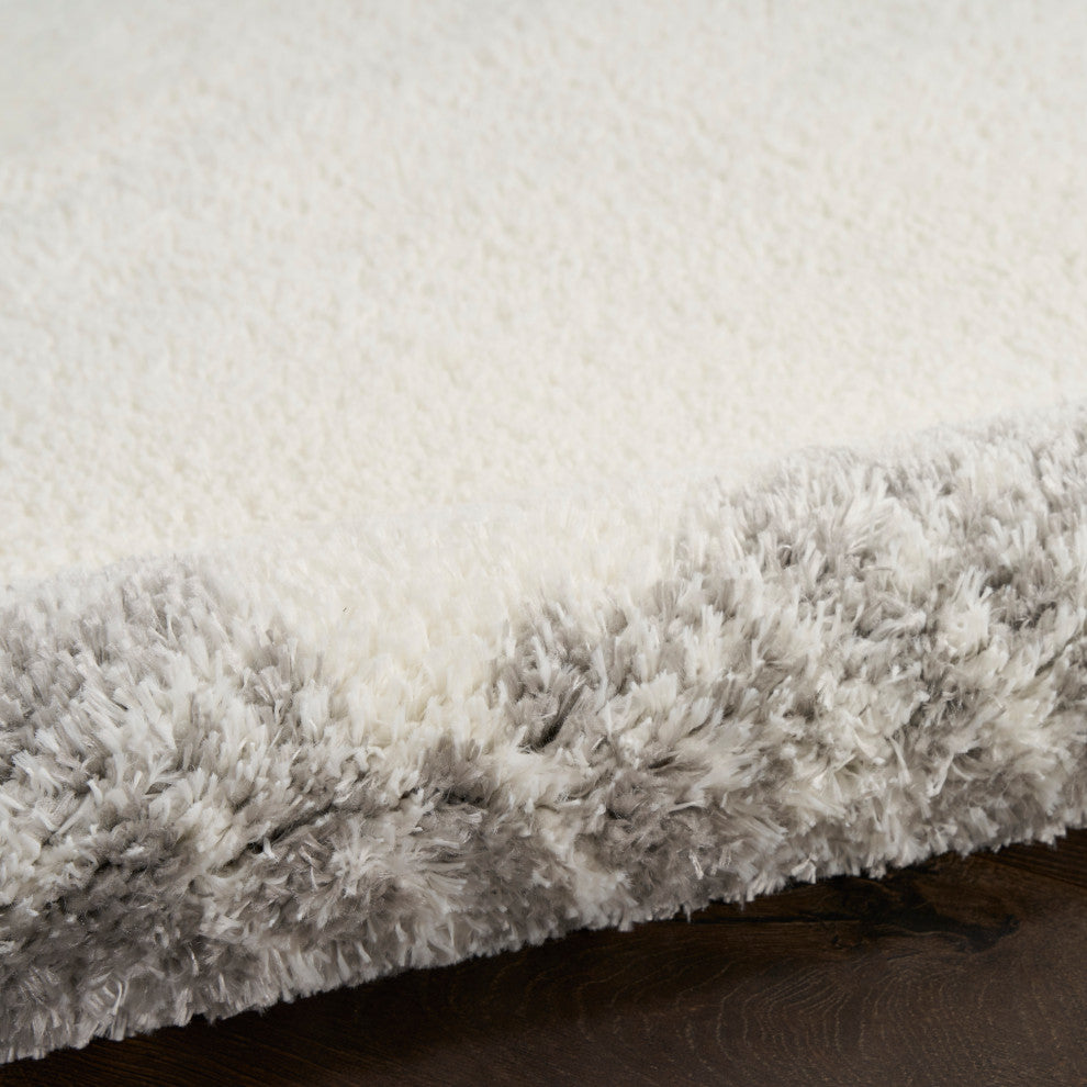 Nourison Pacific Shag 7'10" x 9'10" Ivory Grey Shag Indoor Rug