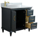 37" Single Vanity, Dark Gray Finish With White Carrara