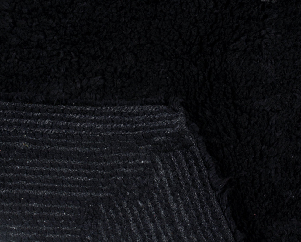 Waterford Collection Tufted Non-Slip Bath Rug, 2 Piece Set, Black