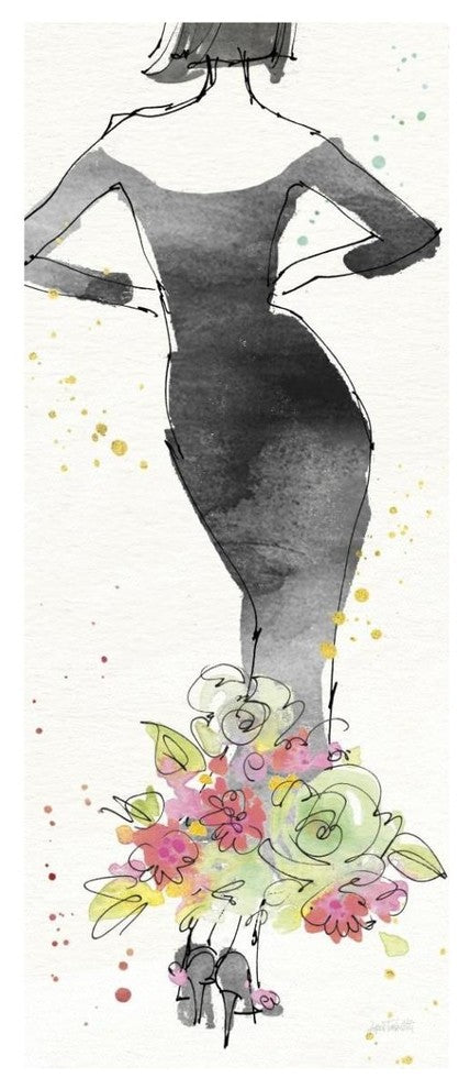 "Floral Fashion I" Digital Paper Print by Anne Tavoletti, 18"x42"