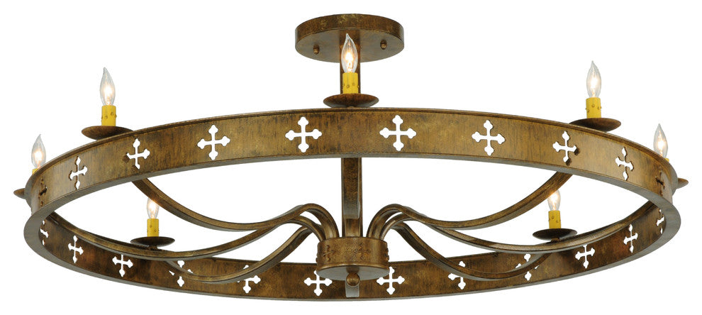 48 Wide Byzantine 8 Light Semi-Flushmount