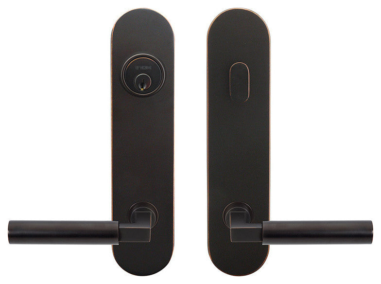 LA221 Aurora Lever, Tubular Entry Double Cylinder, 2-3/4" Backset, SS