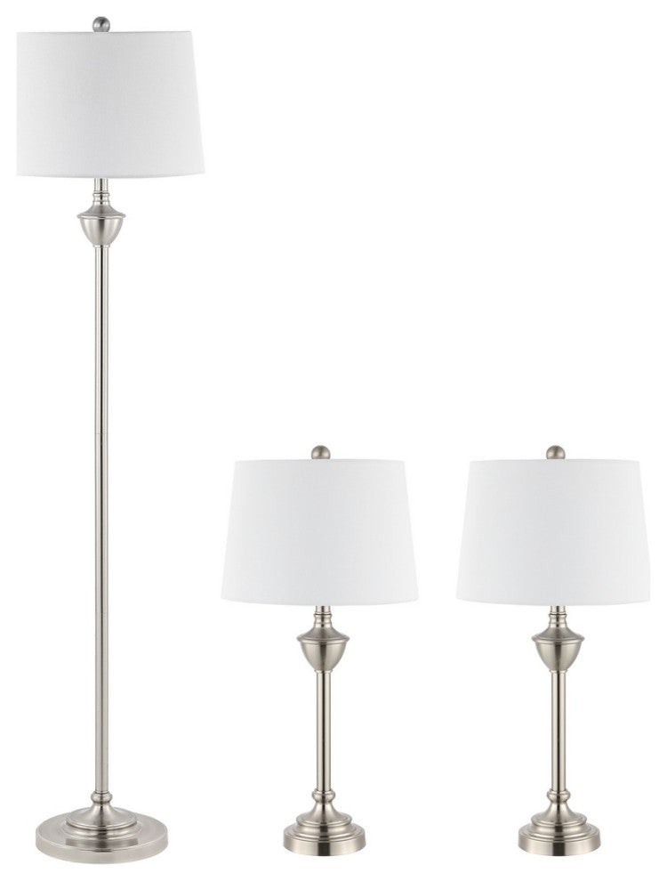 Safavieh Peltier Floor And Table Lamp, Nickle