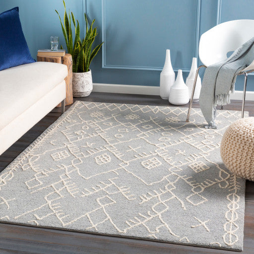 Surya Sinop SNP-2303 5'x7'6" Rug, Medium Gray/Cream