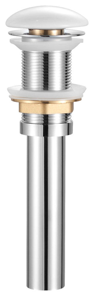 Fine Fixtures Pop-Up Bathroom Sink Drain Without Overflow, White