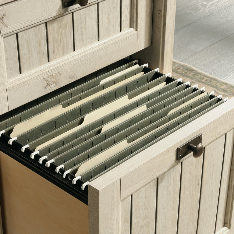 Cottage Desk, Drawers With Grooved Pulls & Metal Pull Handles, Chalked Chestnut