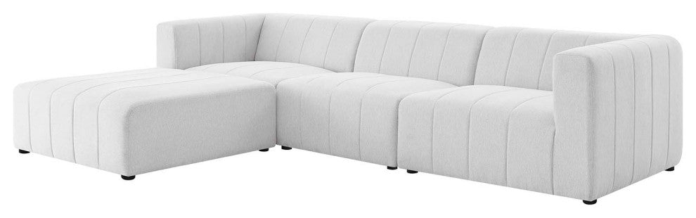 Sectional Sofa Set, Fabric, Ivory White, Modern, Living Lounge Hotel Hospitality