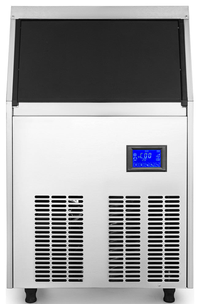 110V Ice Maker with Water Drain Pump Auto Clean Ice Machine , 88lbs/24h