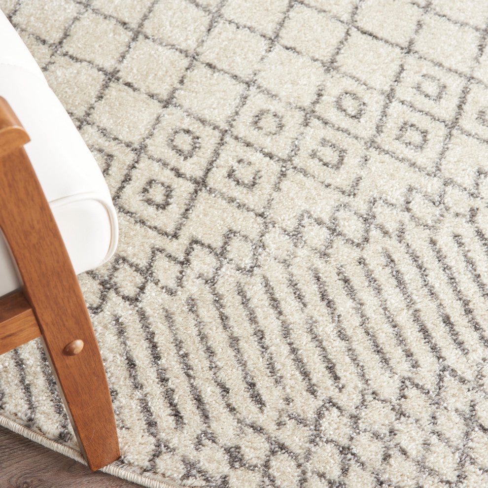 Nourison Passion 4' x Round Ivory/Grey Bohemian Indoor Area Rug