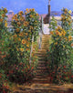 Claude Oscar Monet The Steps at Vetheuil - 21" x 28" Premium Canvas Print