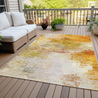 Machine Washable Indoor/Outdoor Chantille ACN595 Paprika 3' x 5' Rug