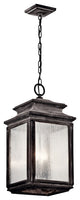 Kichler Wiscombe Park 4 Light Outdoor Hanging Pendant in Weathered Zinc
