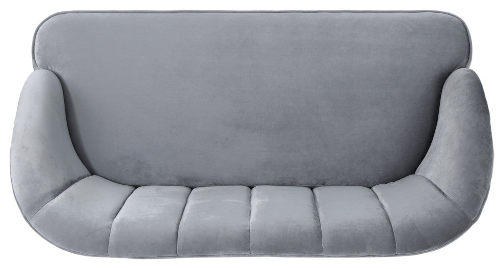 GDF Studio Scarlett Modern New Velvet Sofa, Pewter