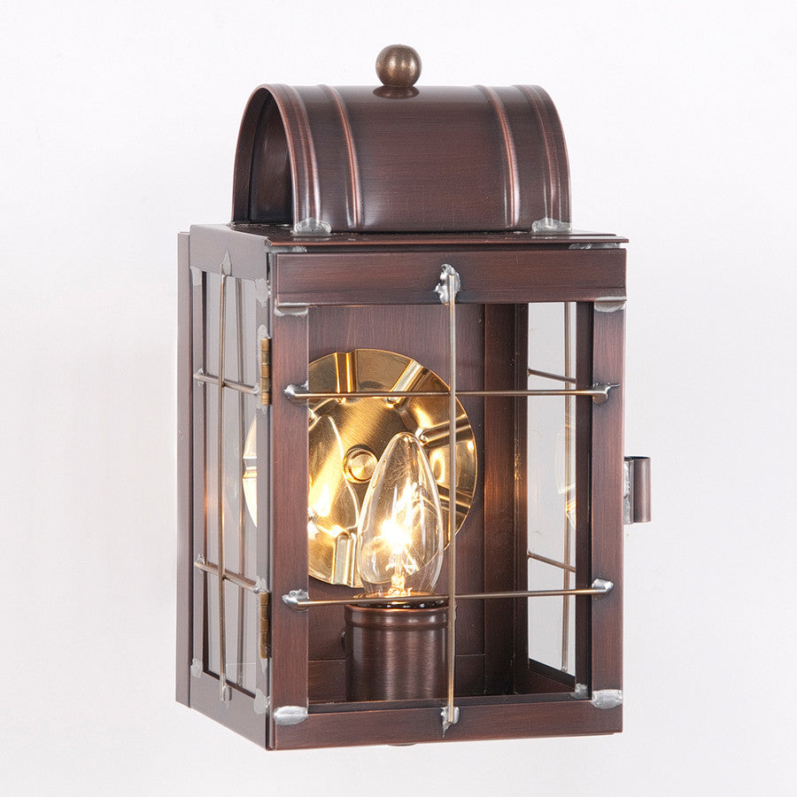 Small Wall Lantern, Antiqued Solid Copper