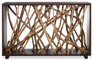 Uttermost Teak Maze Console table