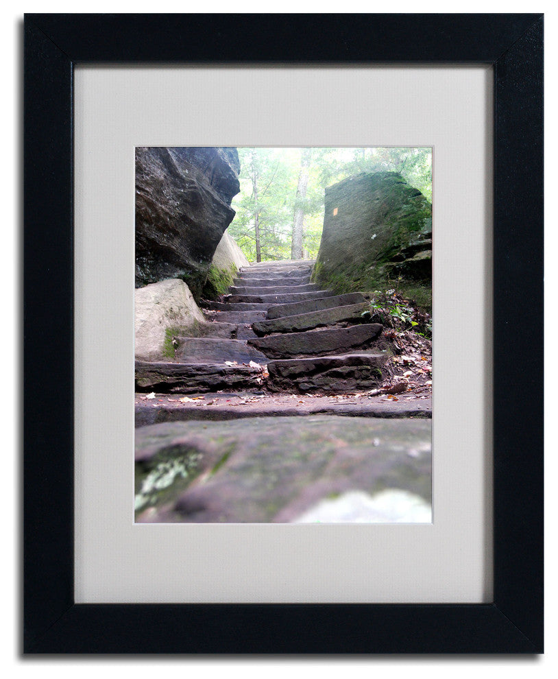 'Endless Stairway' Matted Framed Canvas Art by Monica Fleet