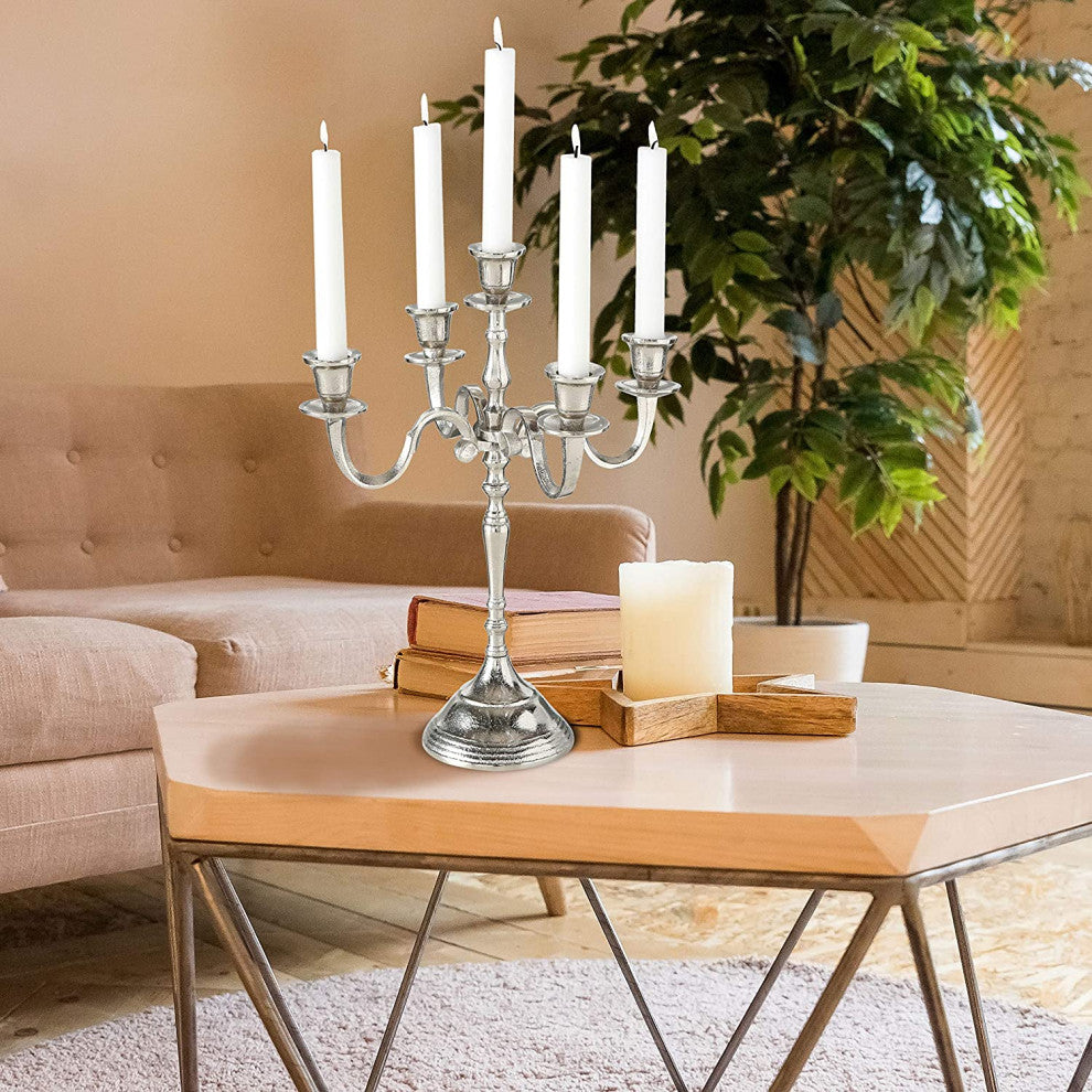 Hampton Metal Candelabra, 15.75 Inches