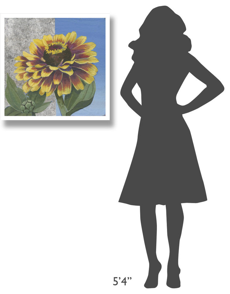 "Zinnia Spice and Silver" Digital Paper Print by Kathrine Lovell, 26"x26"