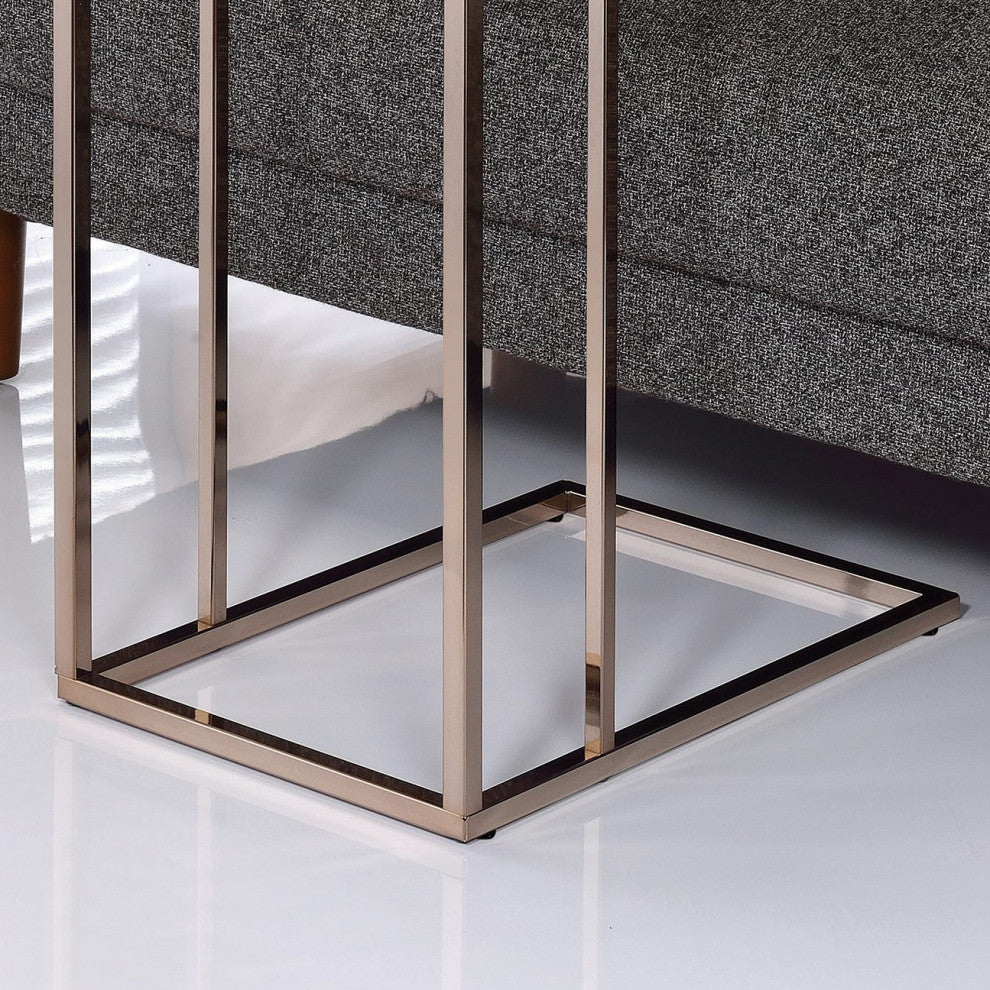 Snack Table With ExpandableTop, Chestnut and Chrome