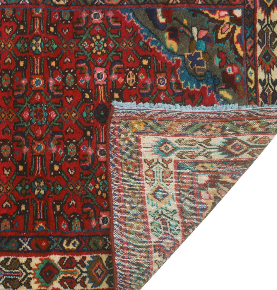 Fine Vintage Distressed Zahara Red/Ivory Runner, 3'5 x 10'3