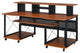 Large Desk, Multipurpose Design With Open Compartments & Grommets, Cherry/Black