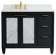 43" Single Vanity, Dark Gray Finish With White Engineered Stone Top