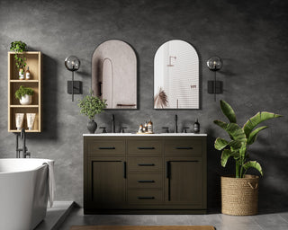Home Living 54" Double Bathroom Vanity, Mocha Brown