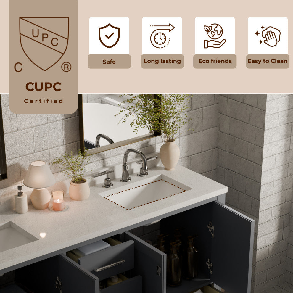 Caroline Avenue 72" Double Bathroom Vanity Set, Gray