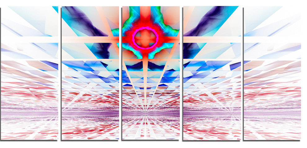 Cosmic Horizons Apocalypse, Abstract Wall Art Canvas, 60"x28", 5 Panels