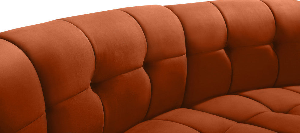 Limitless Velvet Upholstered 13-Piece Modular Sectional, Cognac