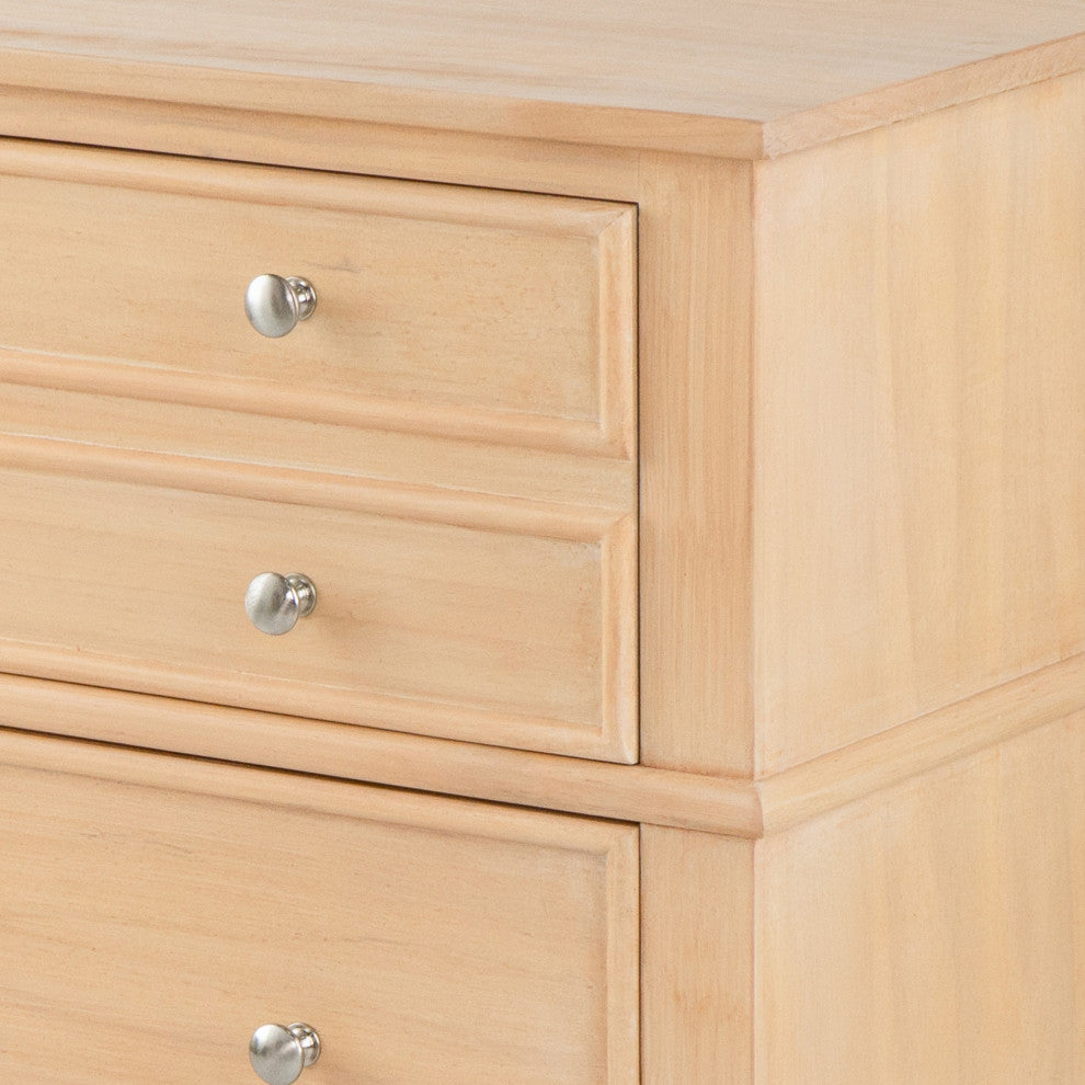 Benzara BM285224 Bedside Table, 2 Drawers, Textured Wood, Modern Veneer Brown