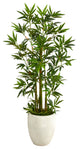 52" Bamboo Palm Artificial Tree, White Planter