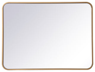 Elegant Decor MR802432BR Soft Corner Metal Rectangular Mirror, 24"x32"