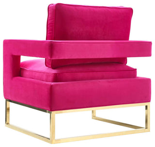 TOV Furniture Avery Pink Velvet Chair With Polished Gold Base
