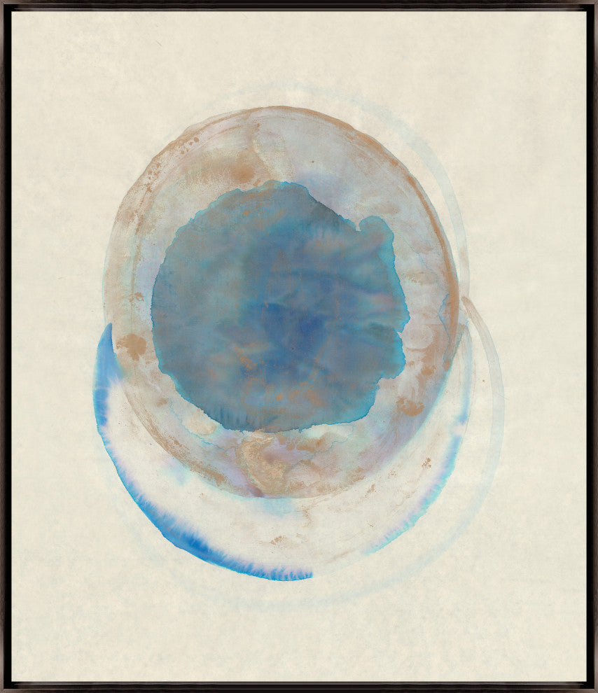 36x42 Mavi Daire IV, Framed Artwork, Espresso