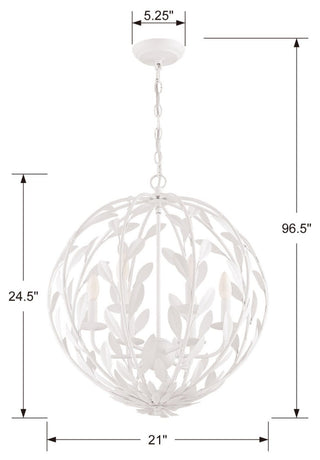 Crystorama Lighting Group 506 Broche 6 Light 21"W Taper Candle - Matte White
