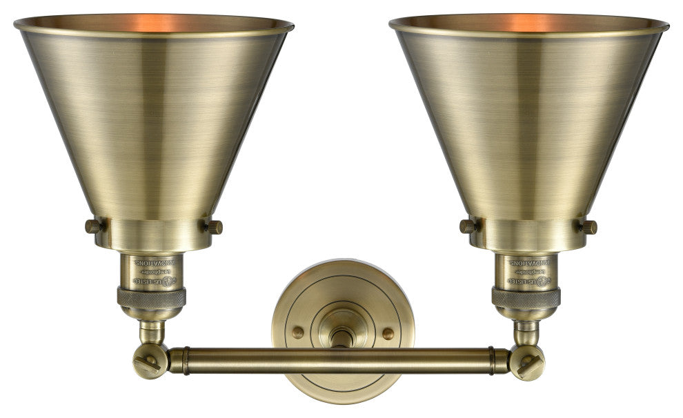 Appalachian 2-Light Bath Vanity-Light, Antique Brass, Antique Brass