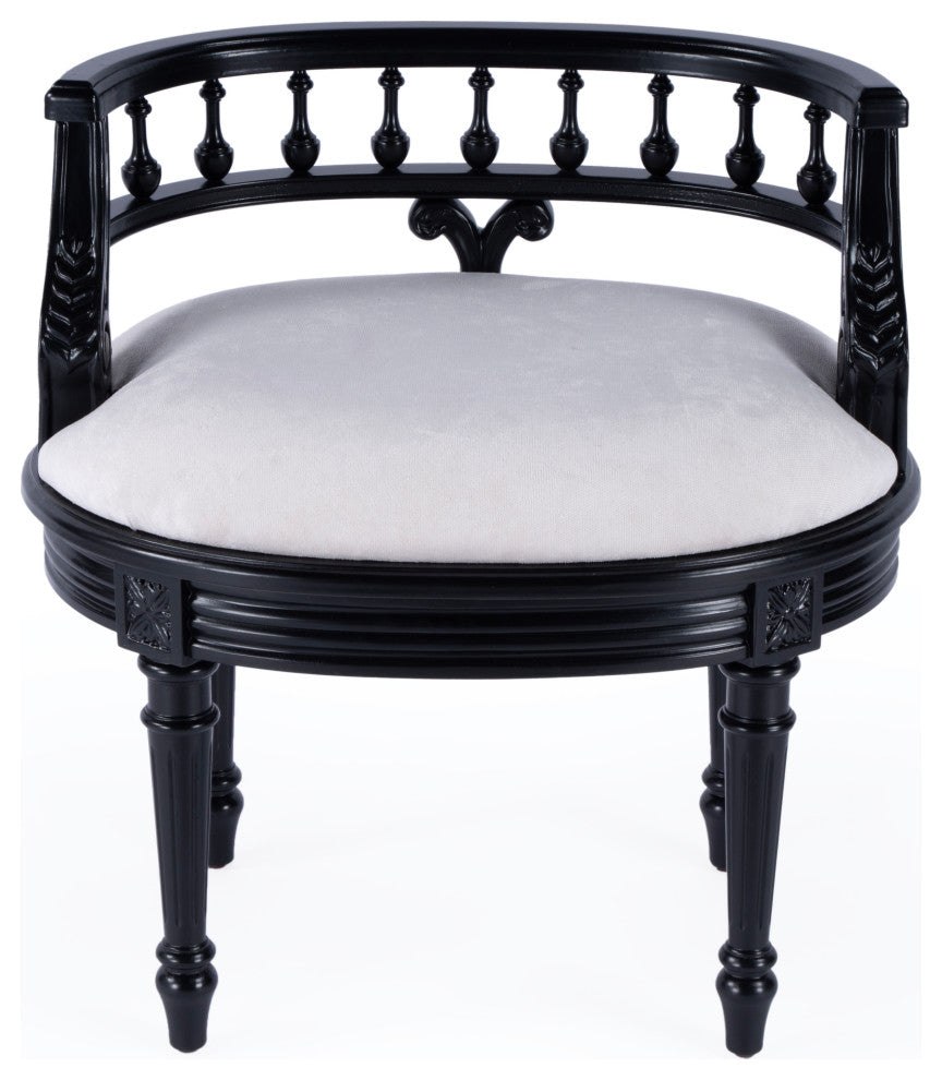 Butler Hathaway Vanity Seat, Black Licorice