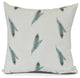 Feather Stripe, Floral Print Pillow, Green, 26" x 26"