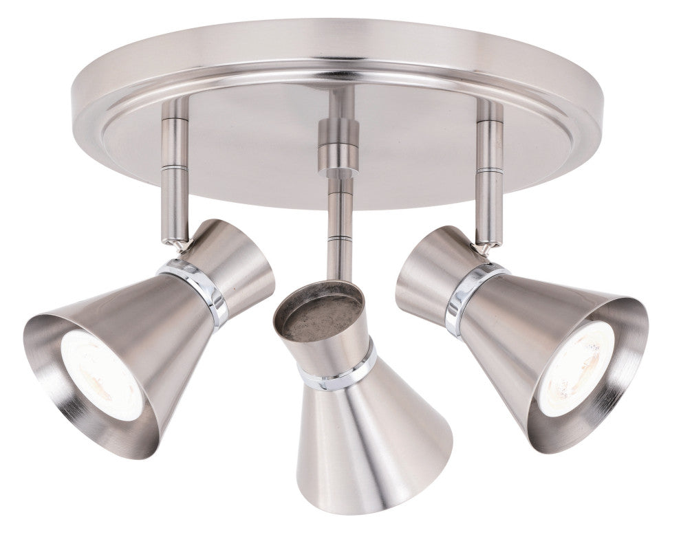 Alto 3-Light Directional Light, Brushed Nickel With Chrome